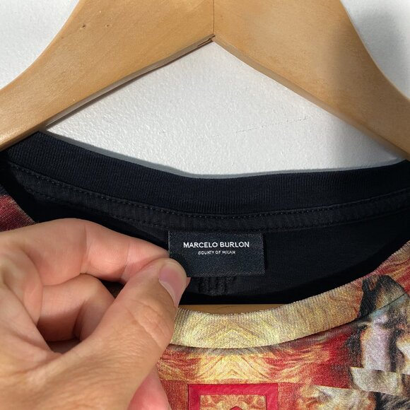 Marcelo Burlon Club Sonido Shoulder Print T-shirt men's size XS - Picture 4 of 8